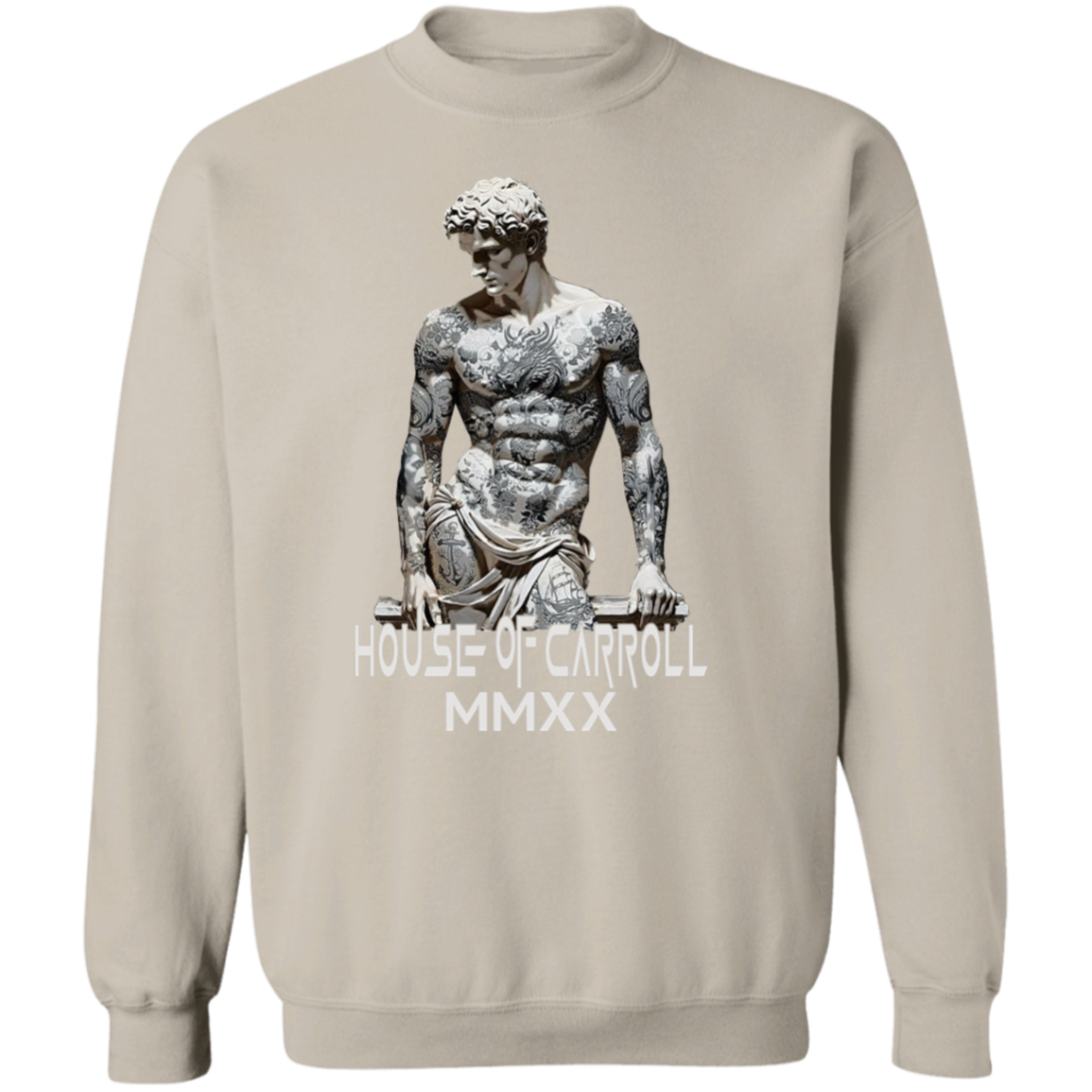 MARBLE TATTOOS 1 G180 Gildan Crewneck Pullover Sweatshirt
