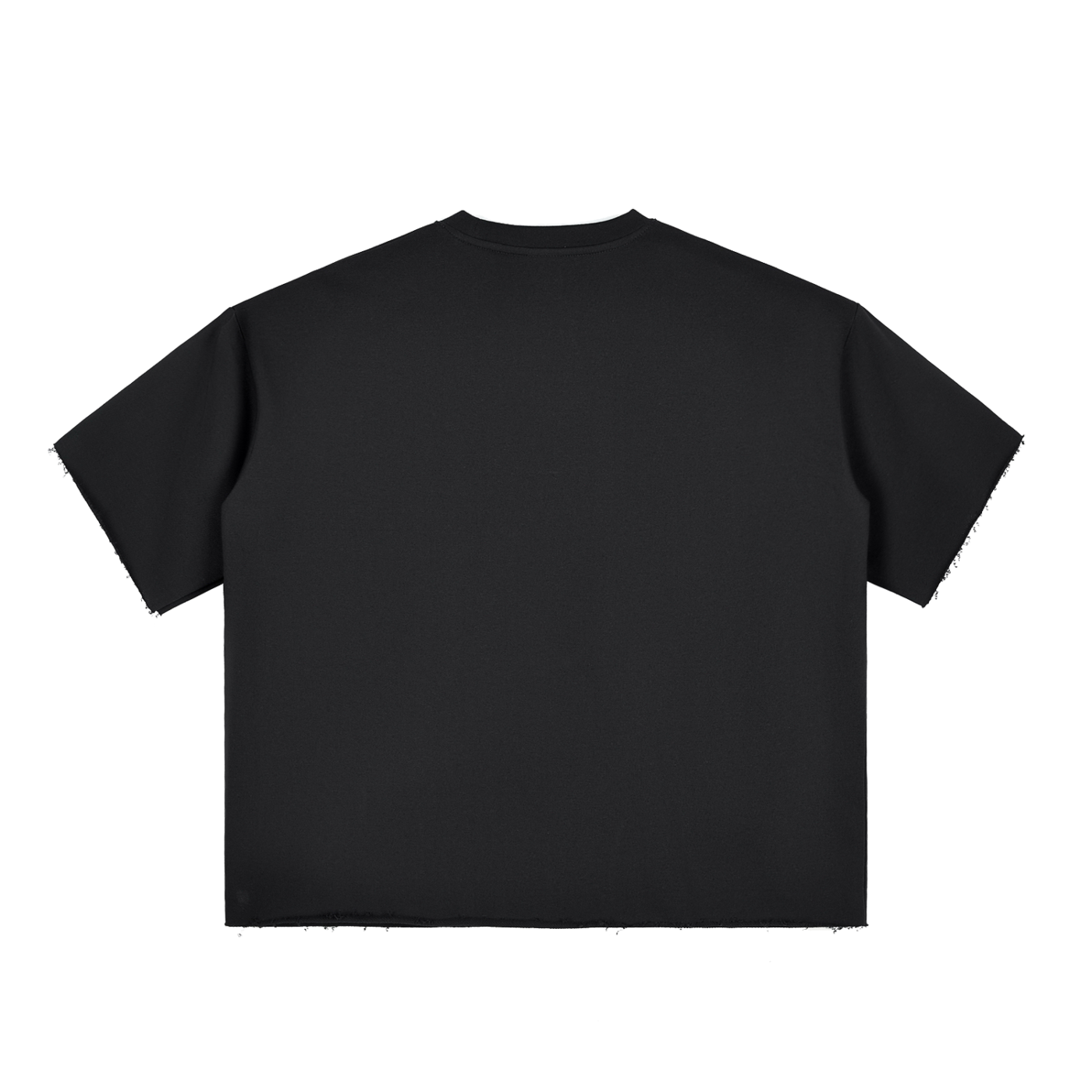 NEWPORT CITY: Boxy Half-Sleeve Raw-Edge T-Shirt