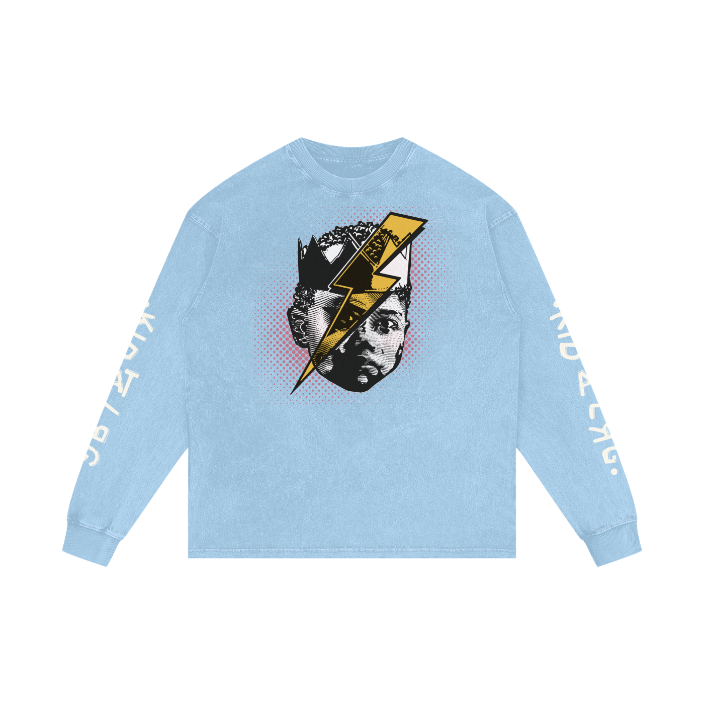 TWO SLEEVE DRIP: Acid Wash Oversize Long Sleeve T-Shirt
