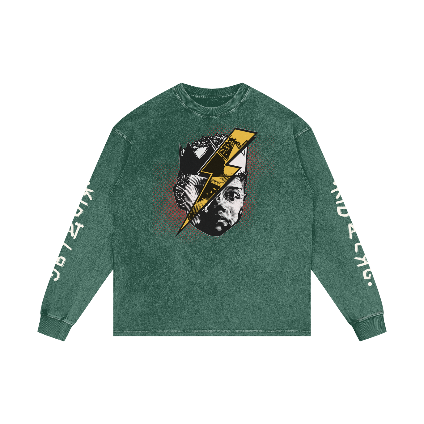 TWO SLEEVE DRIP: Acid Wash Oversize Long Sleeve T-Shirt