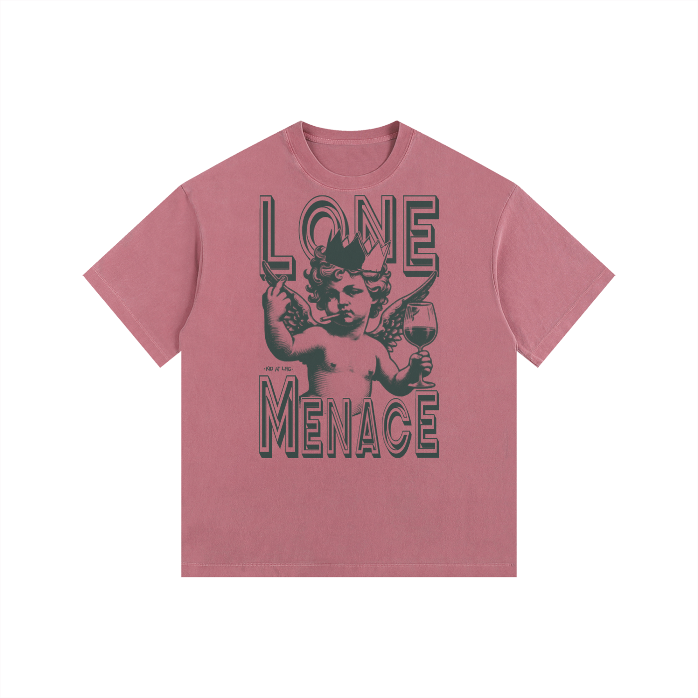 LONE MENACE: Vintage Washed Oversized Cotton T-Shirt