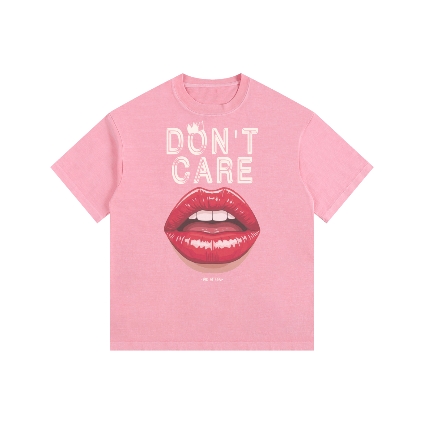 DON'T CARE: Vintage Washed Oversized Cotton T-Shirt