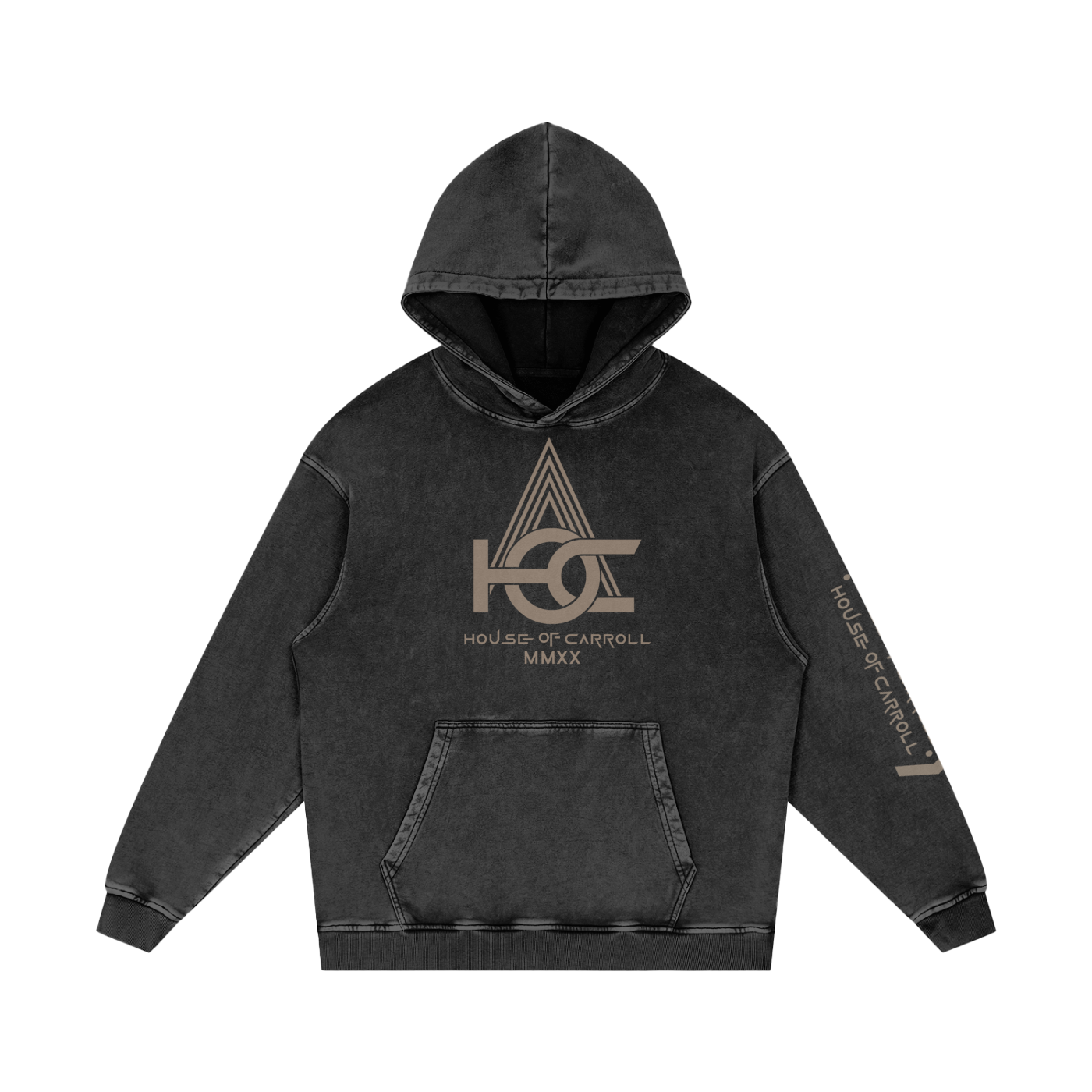 H.O.C SOCIAL CLUB logo: Snow Washed Loose Cotton Hoodie
