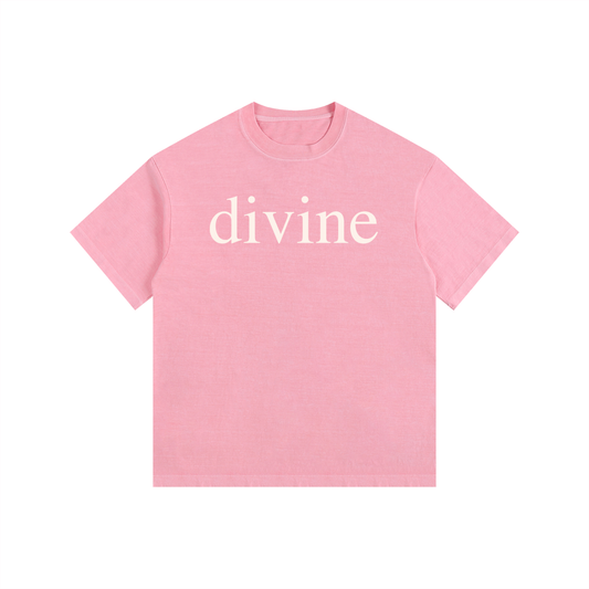 DIVINE: Vintage Washed Oversized Cotton T-Shirt