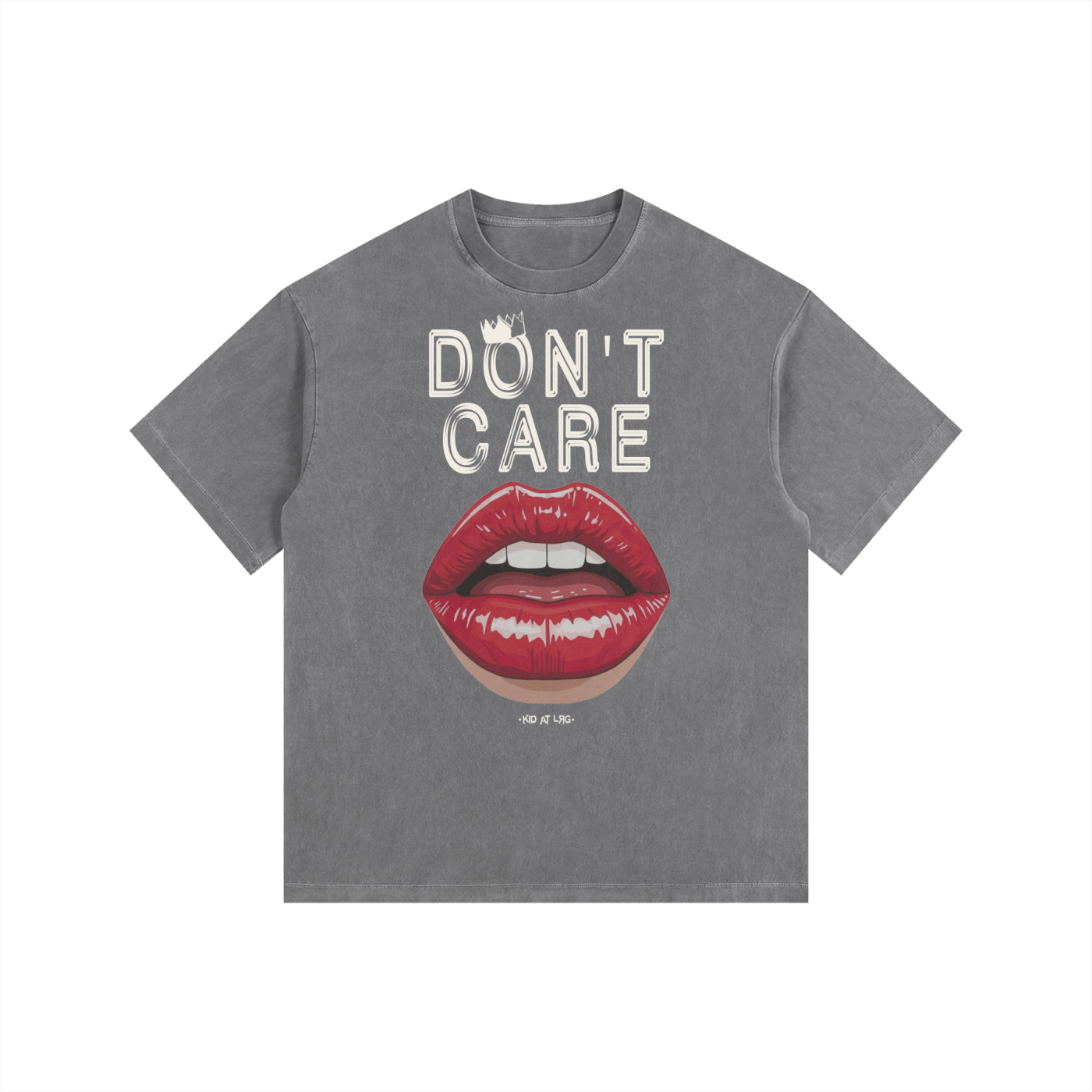 DON'T CARE: Vintage Washed Oversized Cotton T-Shirt