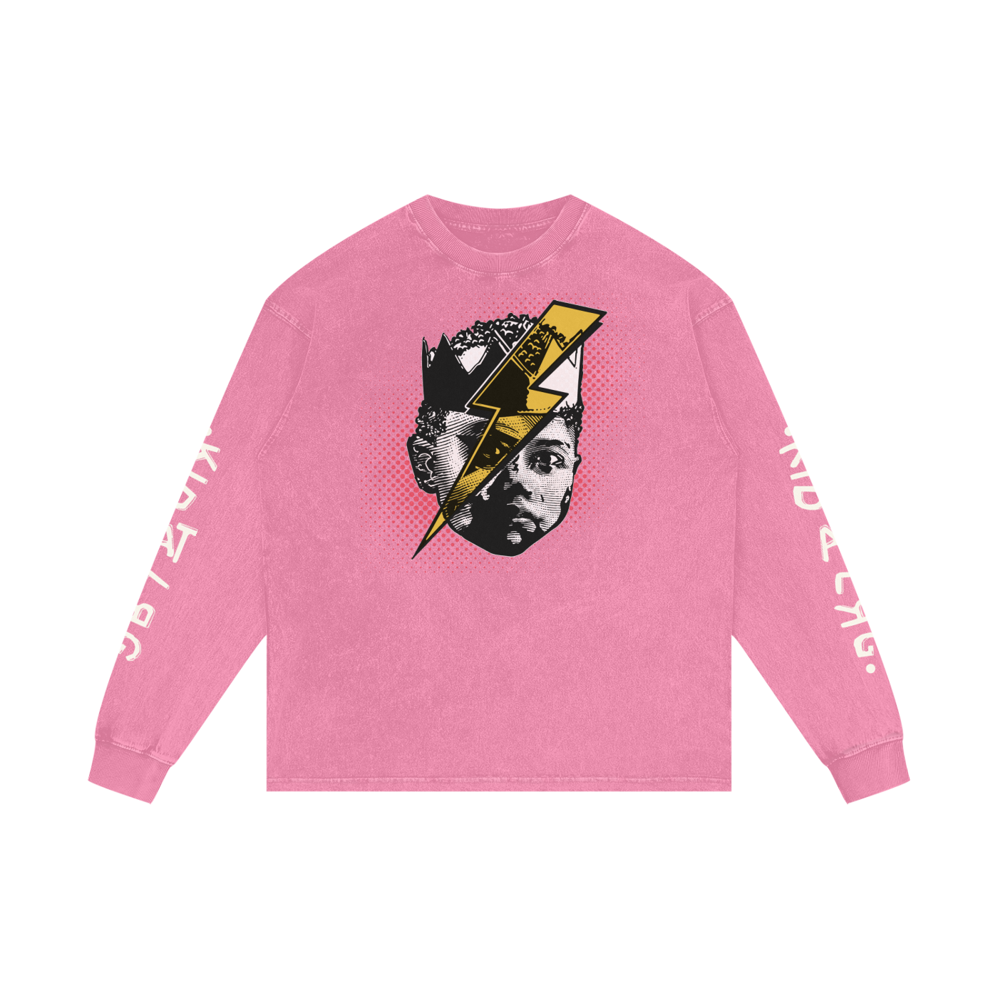 TWO SLEEVE DRIP: Acid Wash Oversize Long Sleeve T-Shirt