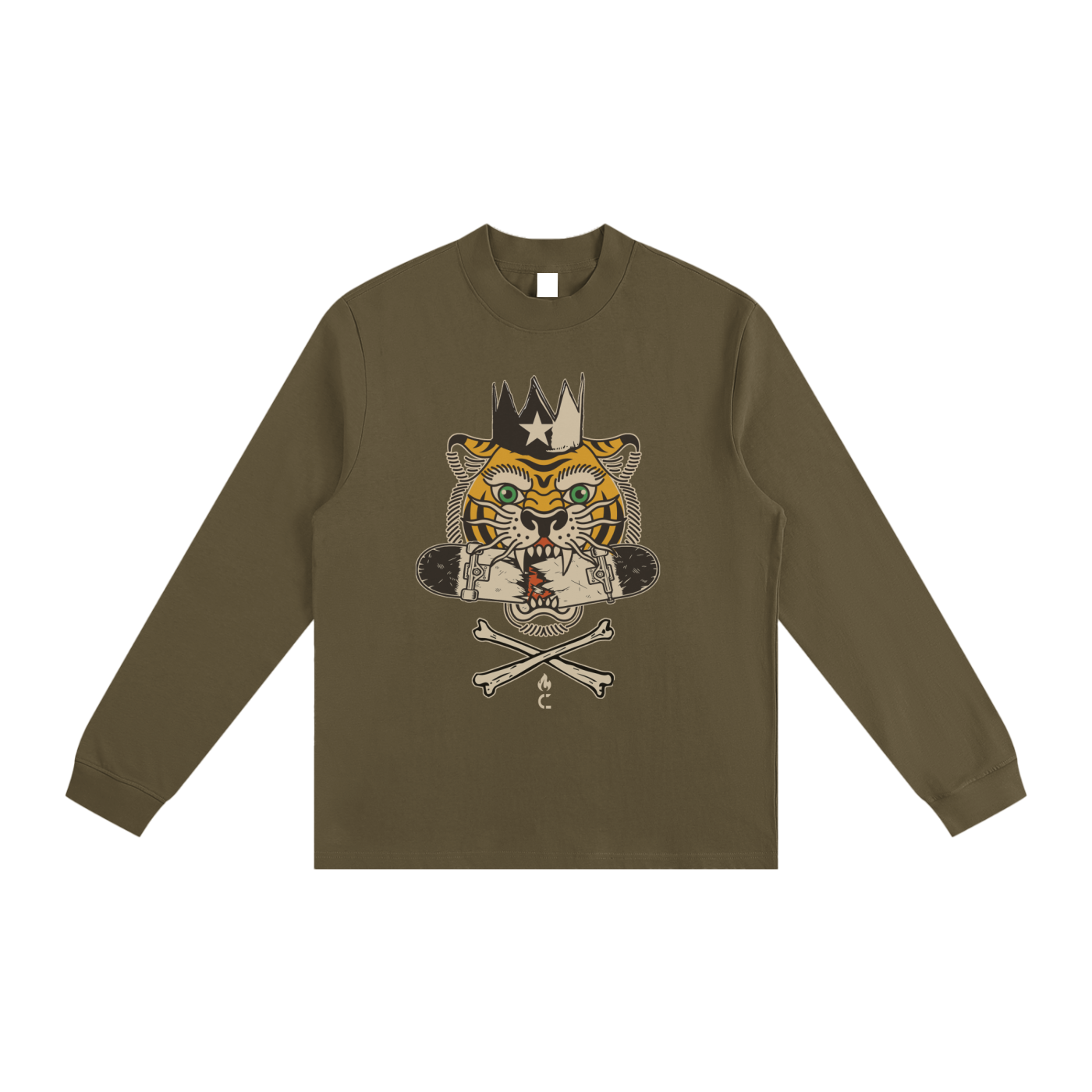 TIGER BOMB H.O.C: Essential Non-Shrink Mock Neck Sweatshirt