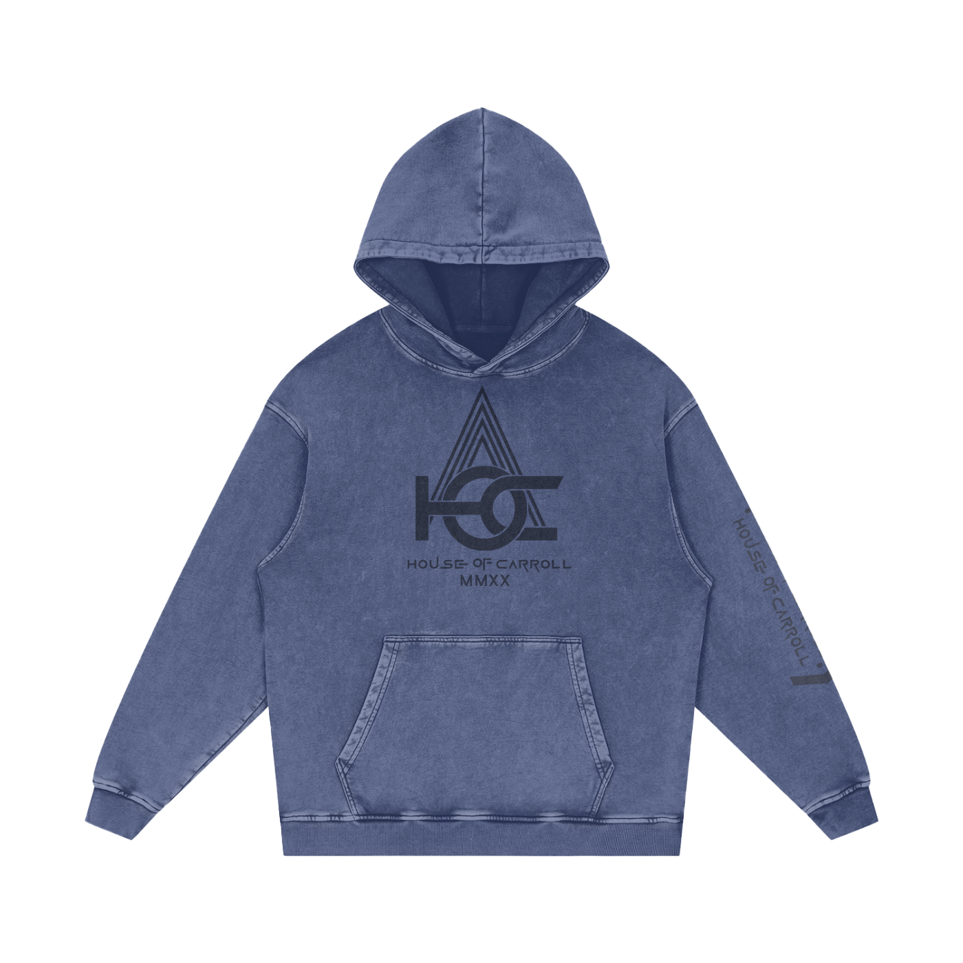 H.O.C SOCIAL CLUB logo: Snow Washed Loose Cotton Hoodie