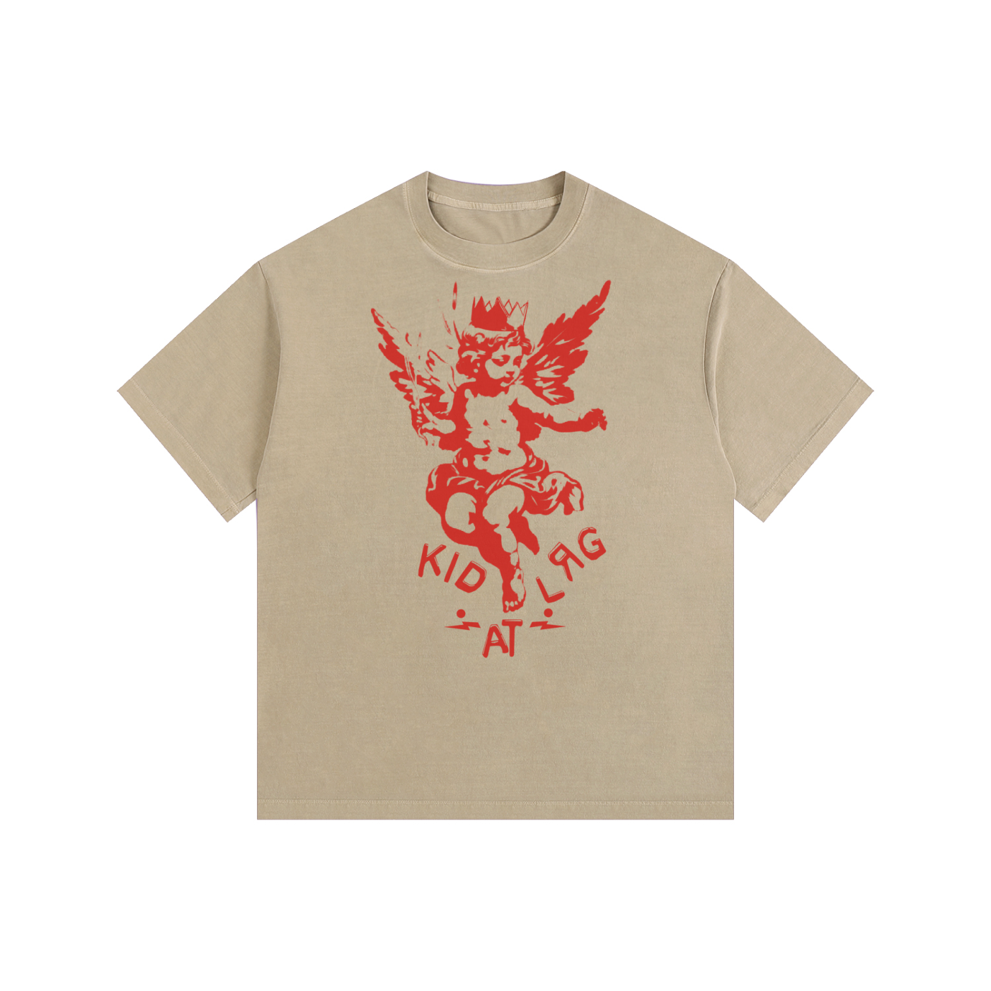 KID LOVER: Vintage Washed Oversized Cotton T-Shirt
