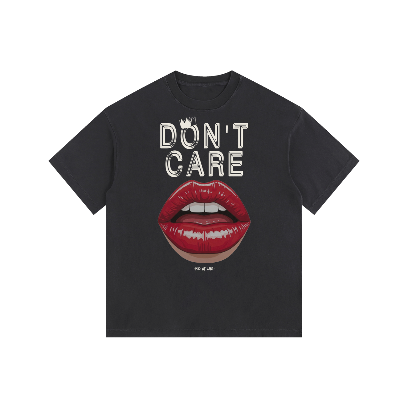 DON'T CARE: Vintage Washed Oversized Cotton T-Shirt