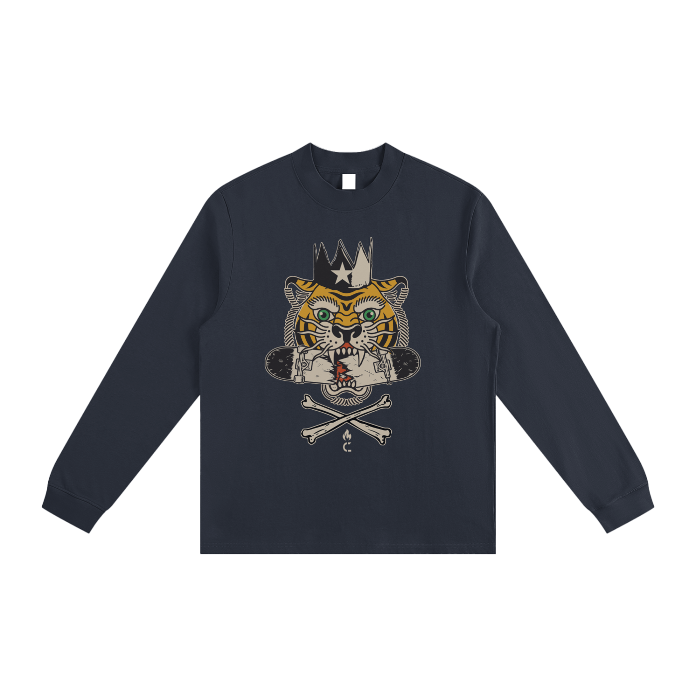 TIGER BOMB H.O.C: Essential Non-Shrink Mock Neck Sweatshirt
