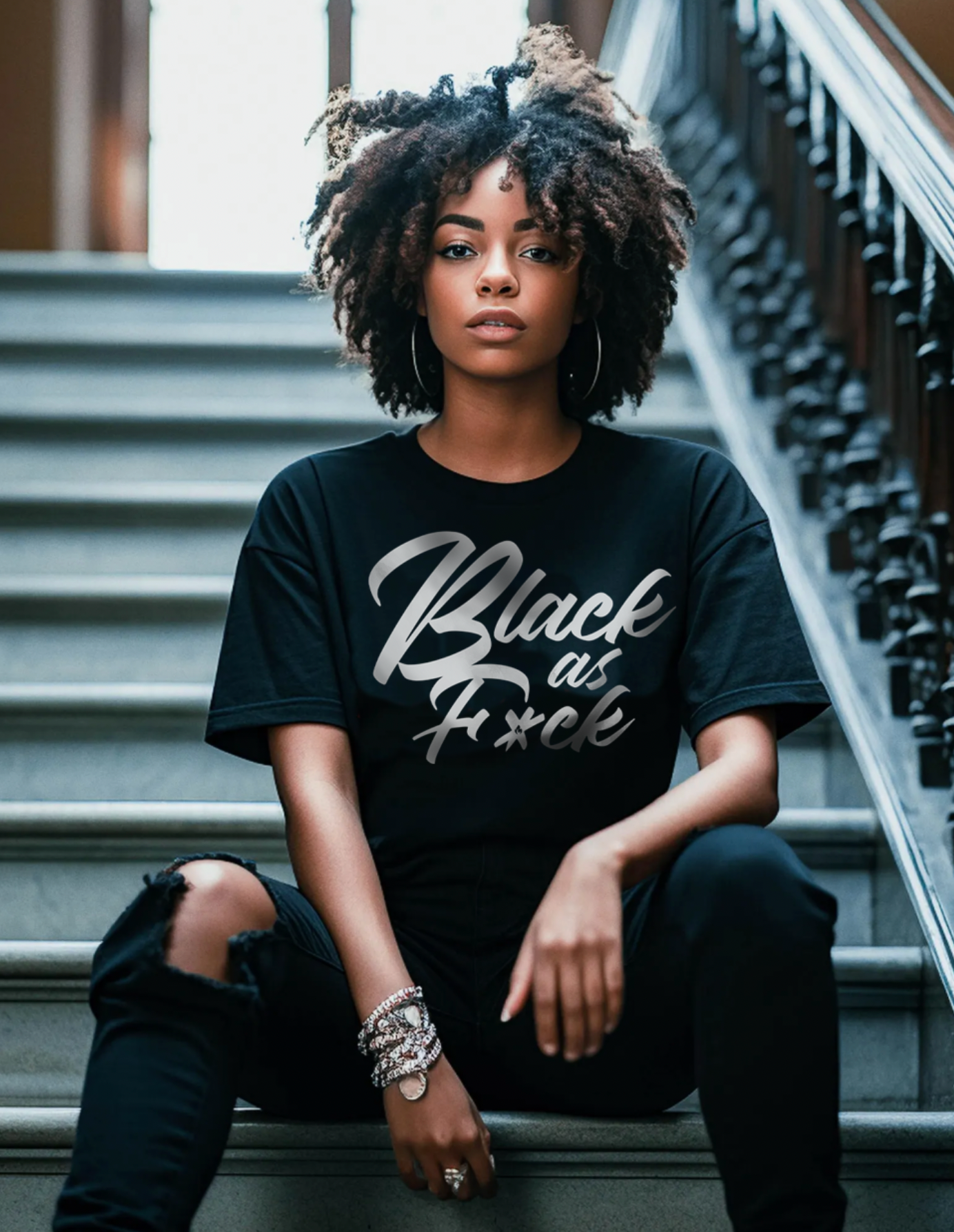 BLK AS FK: Streetwear Loose Drop Shoulder T-Shirt