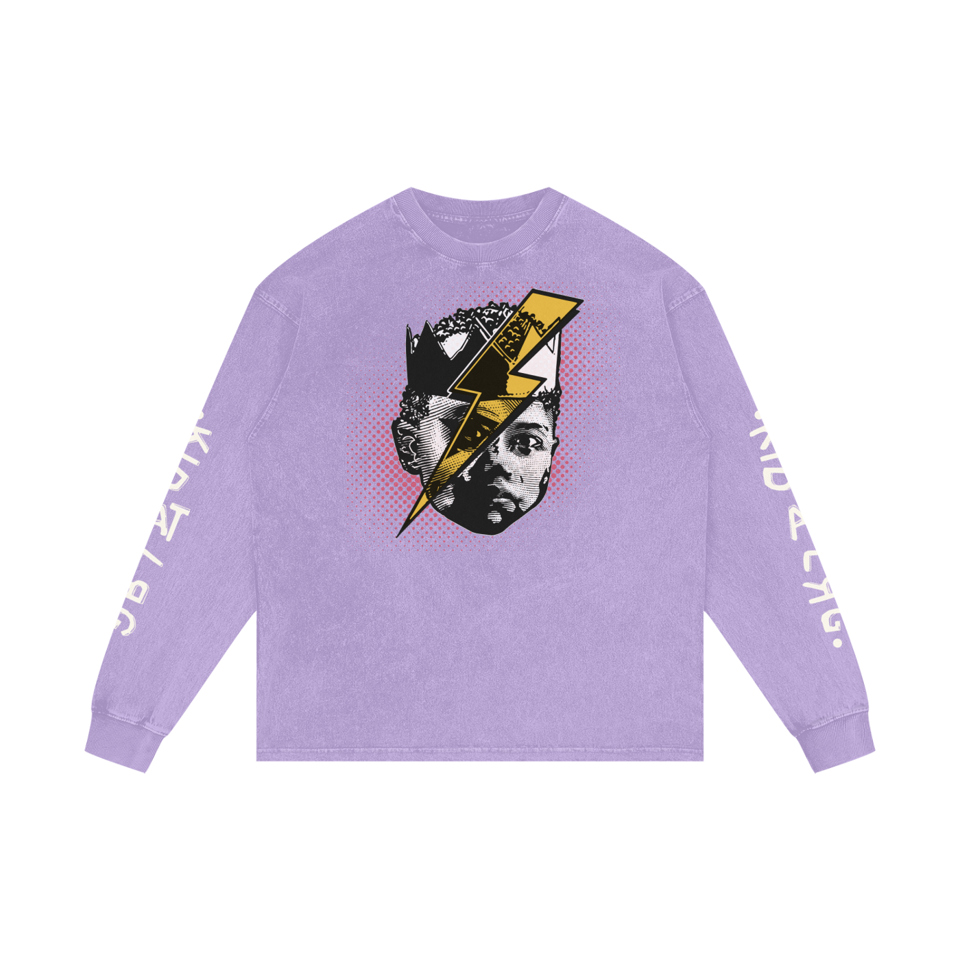 TWO SLEEVE DRIP: Acid Wash Oversize Long Sleeve T-Shirt