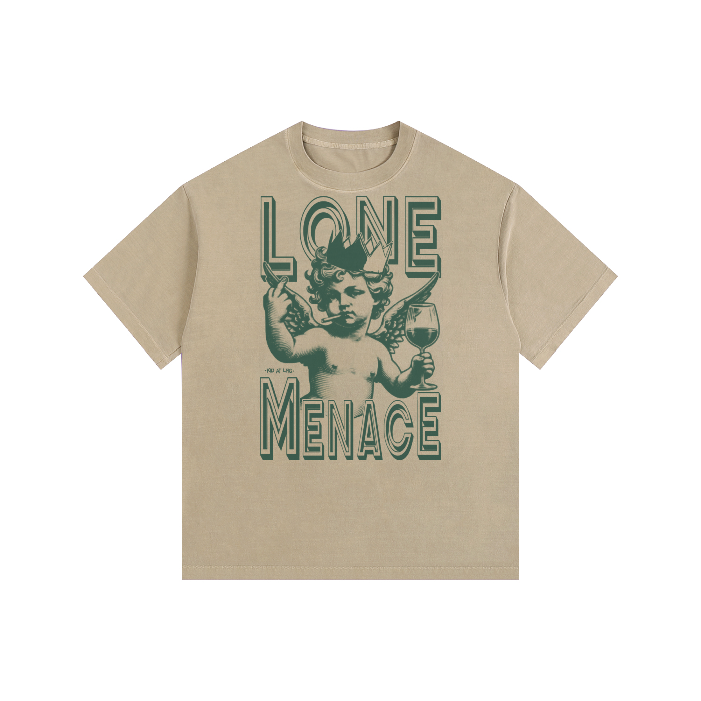 LONE MENACE: Vintage Washed Oversized Cotton T-Shirt
