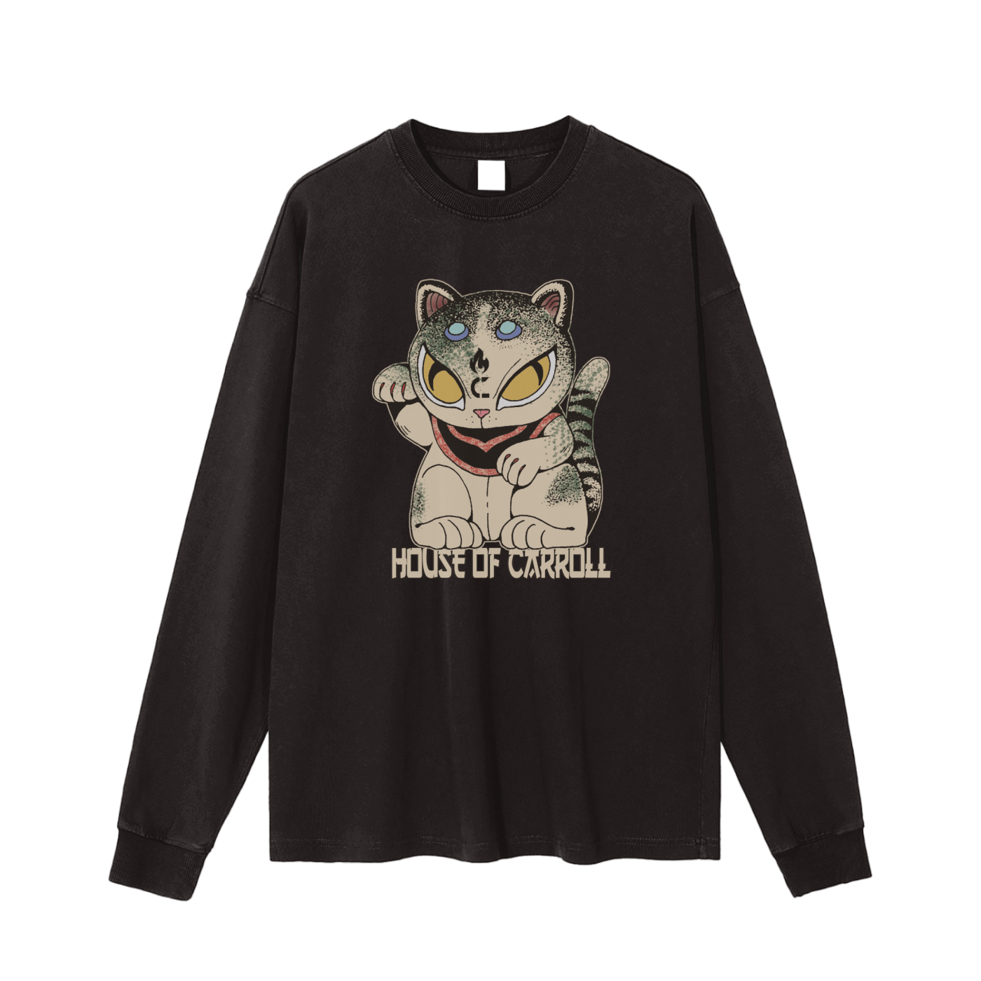LUCKY CAT #6: Vintage Washed Long Sleeve T-Shirt