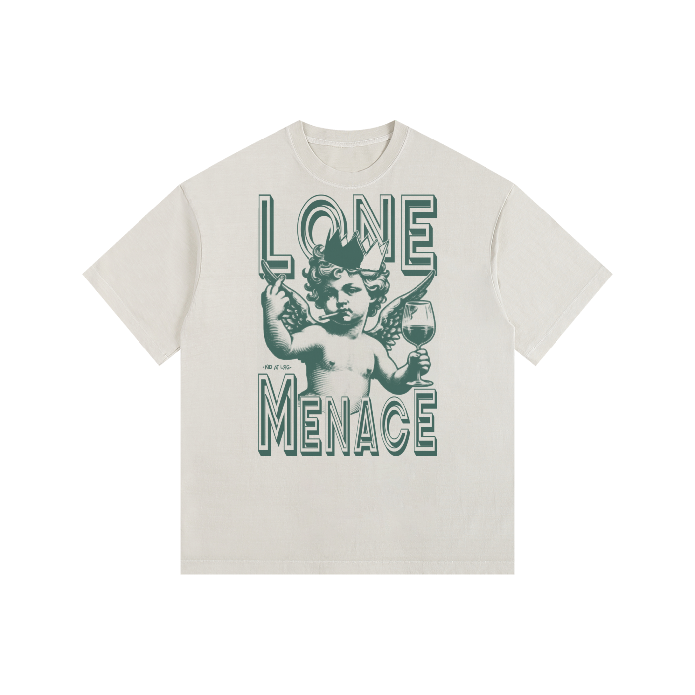 LONE MENACE: Vintage Washed Oversized Cotton T-Shirt