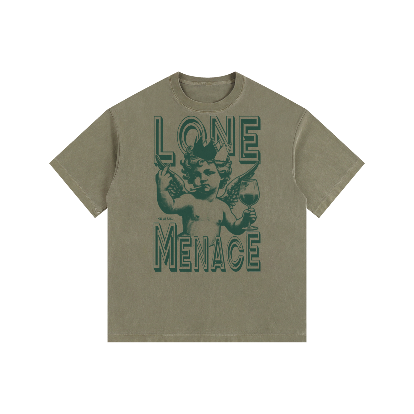 LONE MENACE: Vintage Washed Oversized Cotton T-Shirt