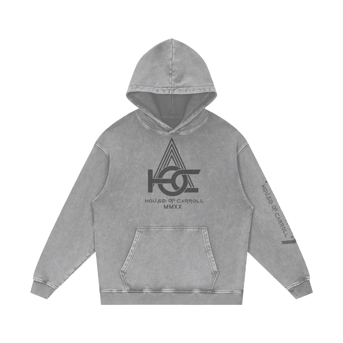 H.O.C SOCIAL CLUB logo: Snow Washed Loose Cotton Hoodie
