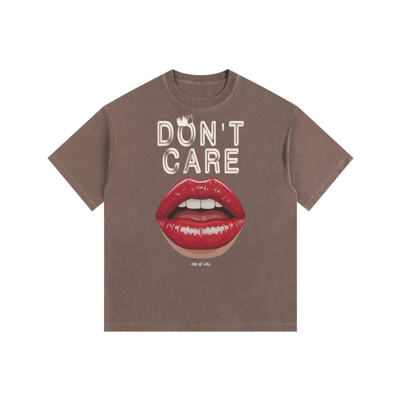 DON'T CARE: Vintage Washed Oversized Cotton T-Shirt