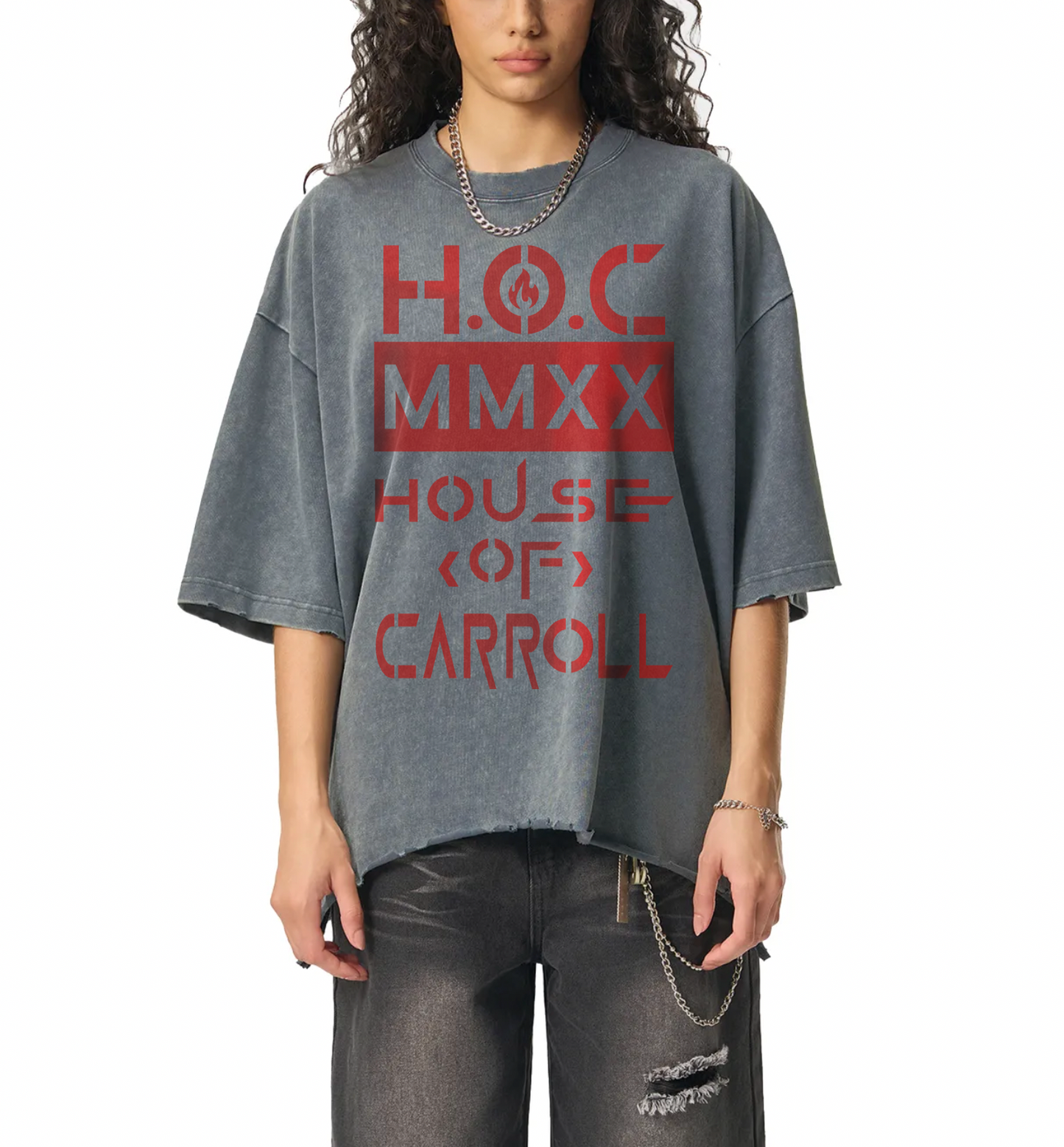 Snow Wash Raw-Hem Boxy T-shirt