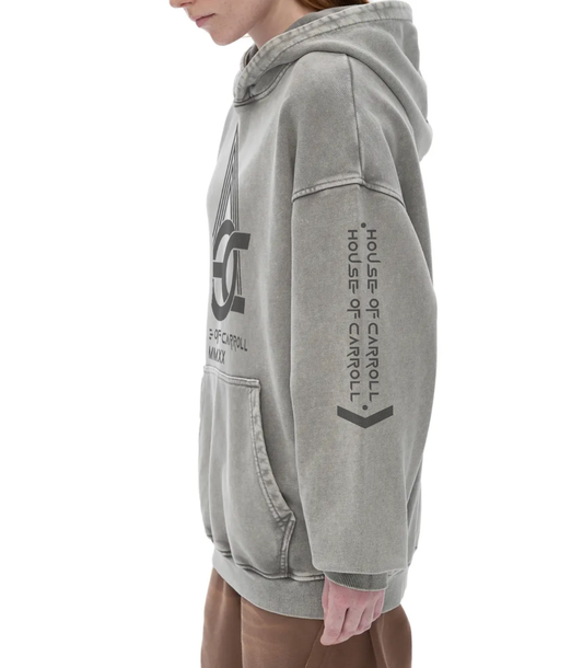 H.O.C SOCIAL CLUB logo: Snow Washed Loose Cotton Hoodie