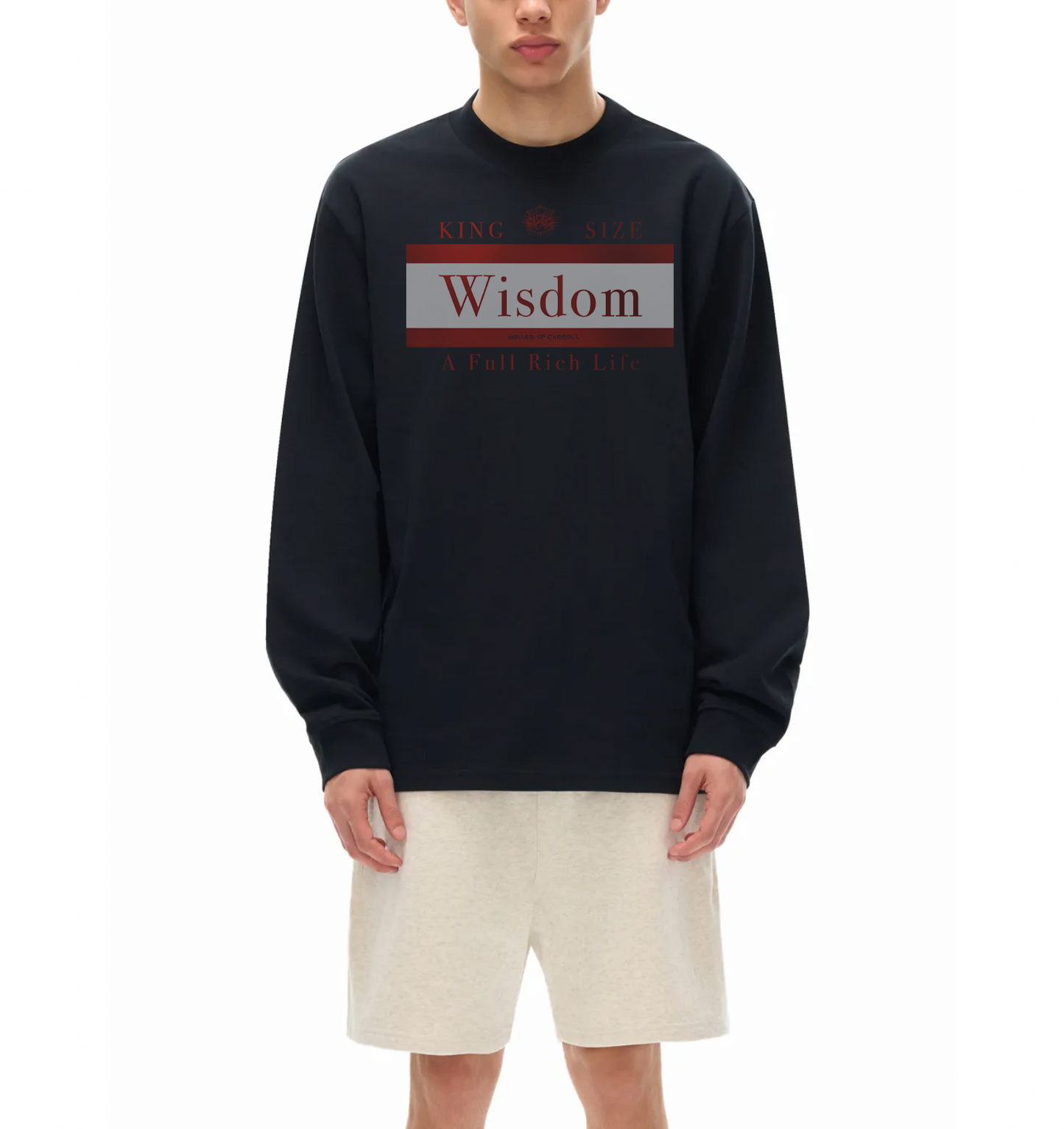 WISDOM: Essential Non-Shrink Mock Neck Sweatshirt