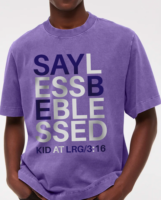 BE BLESSED KID 3:16: Vintage Wash Drop Shoulder T-shirt