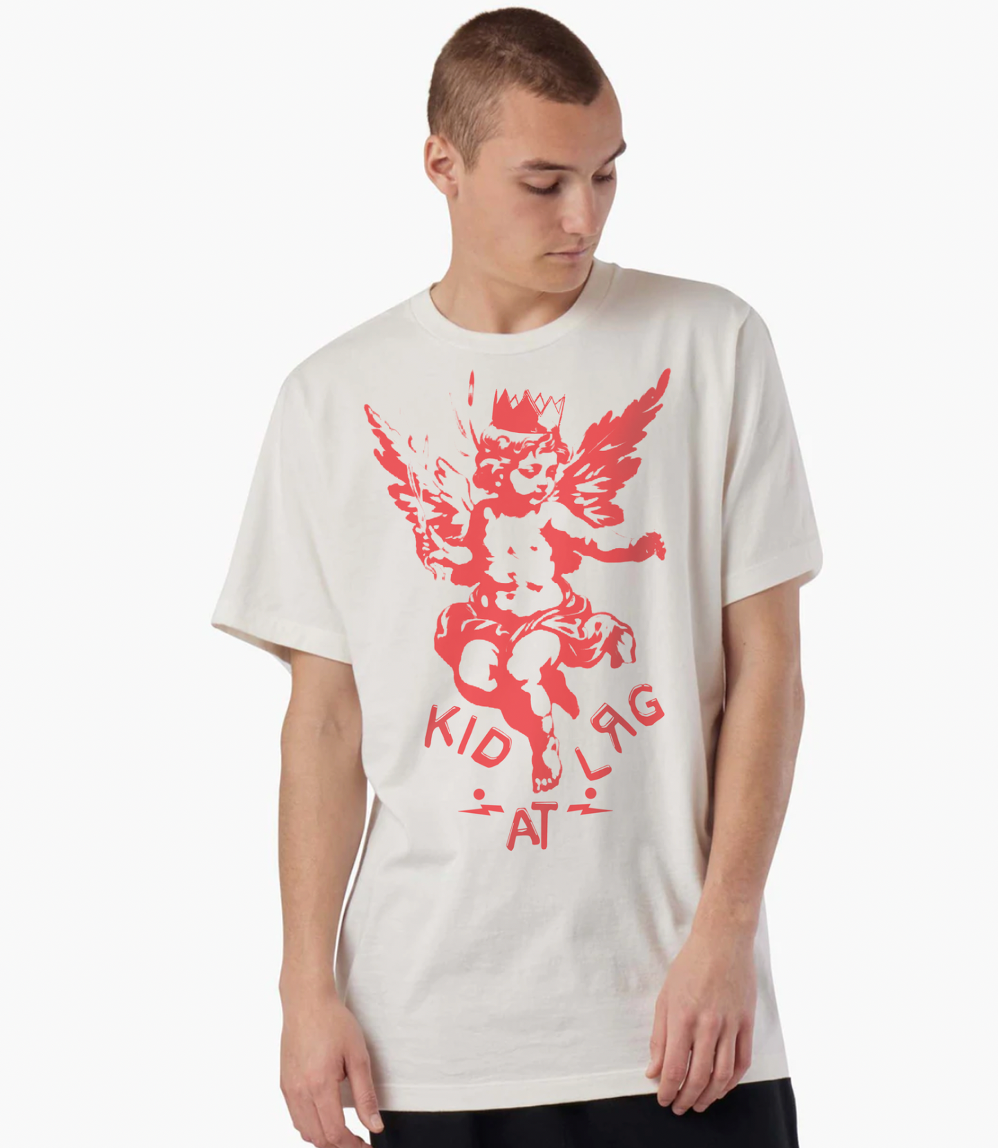 KID LOVER: Vintage Washed Oversized Cotton T-Shirt