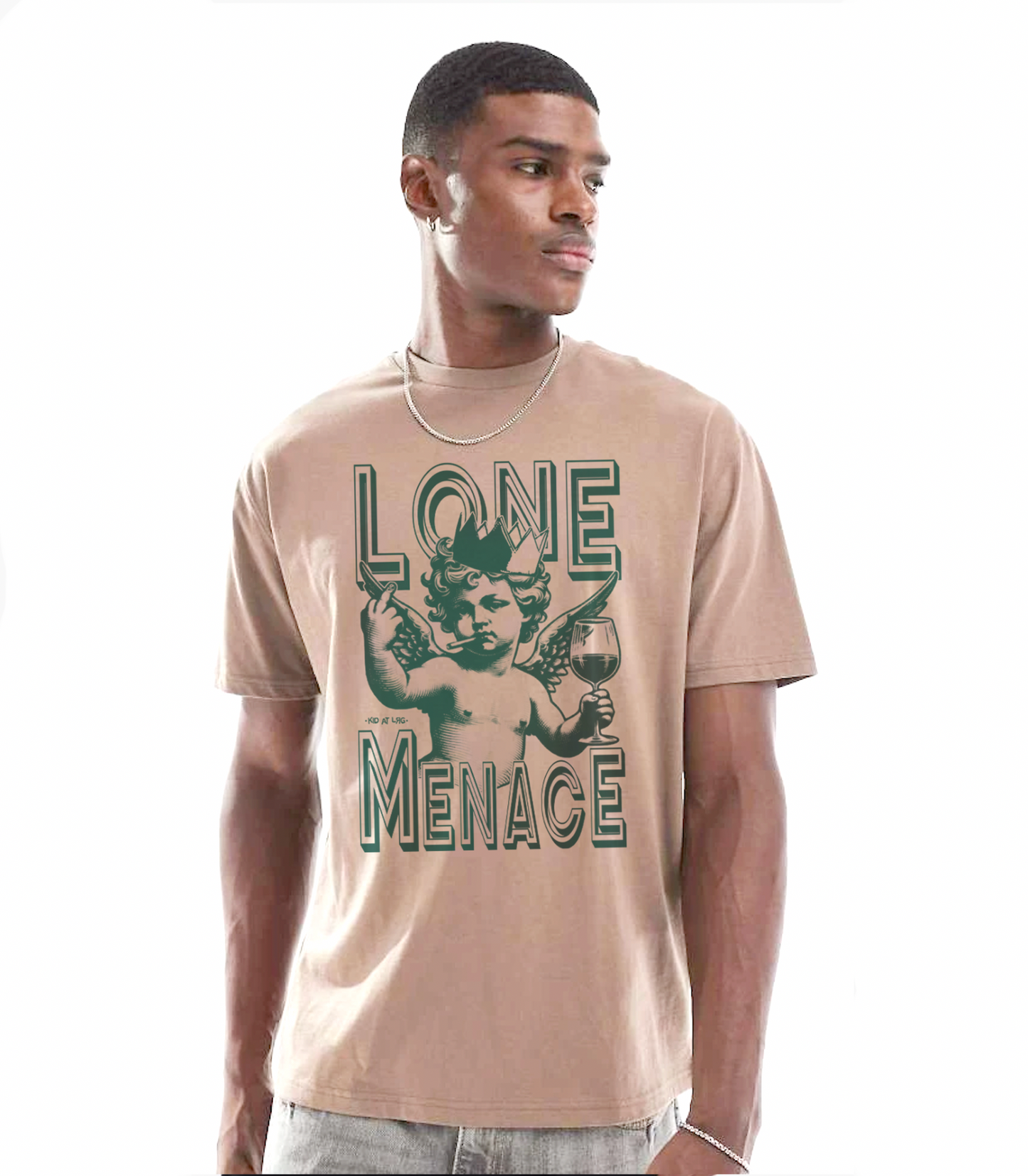 LONE MENACE: Vintage Washed Oversized Cotton T-Shirt