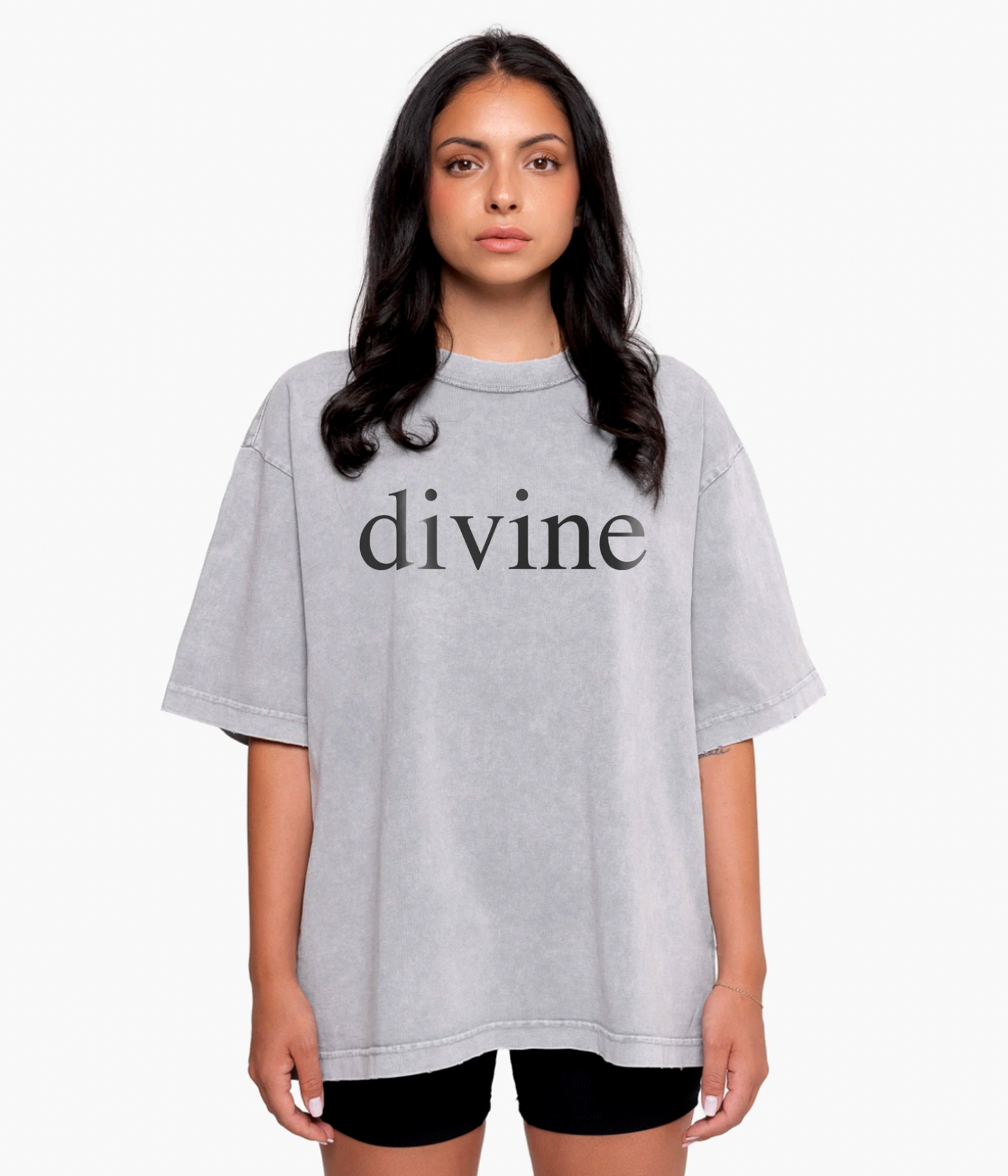 DIVINE: Vintage Washed Oversized Cotton T-Shirt
