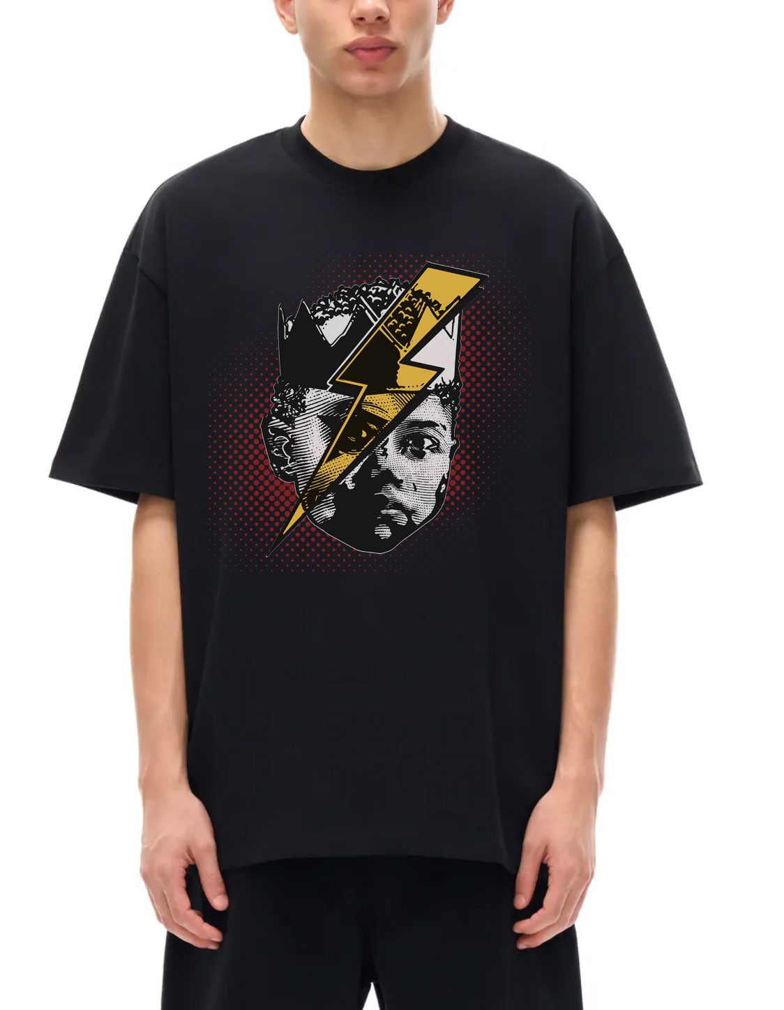 FACE OF KAL: Heavyweight Drop Shoulder Cotton T-Shirt