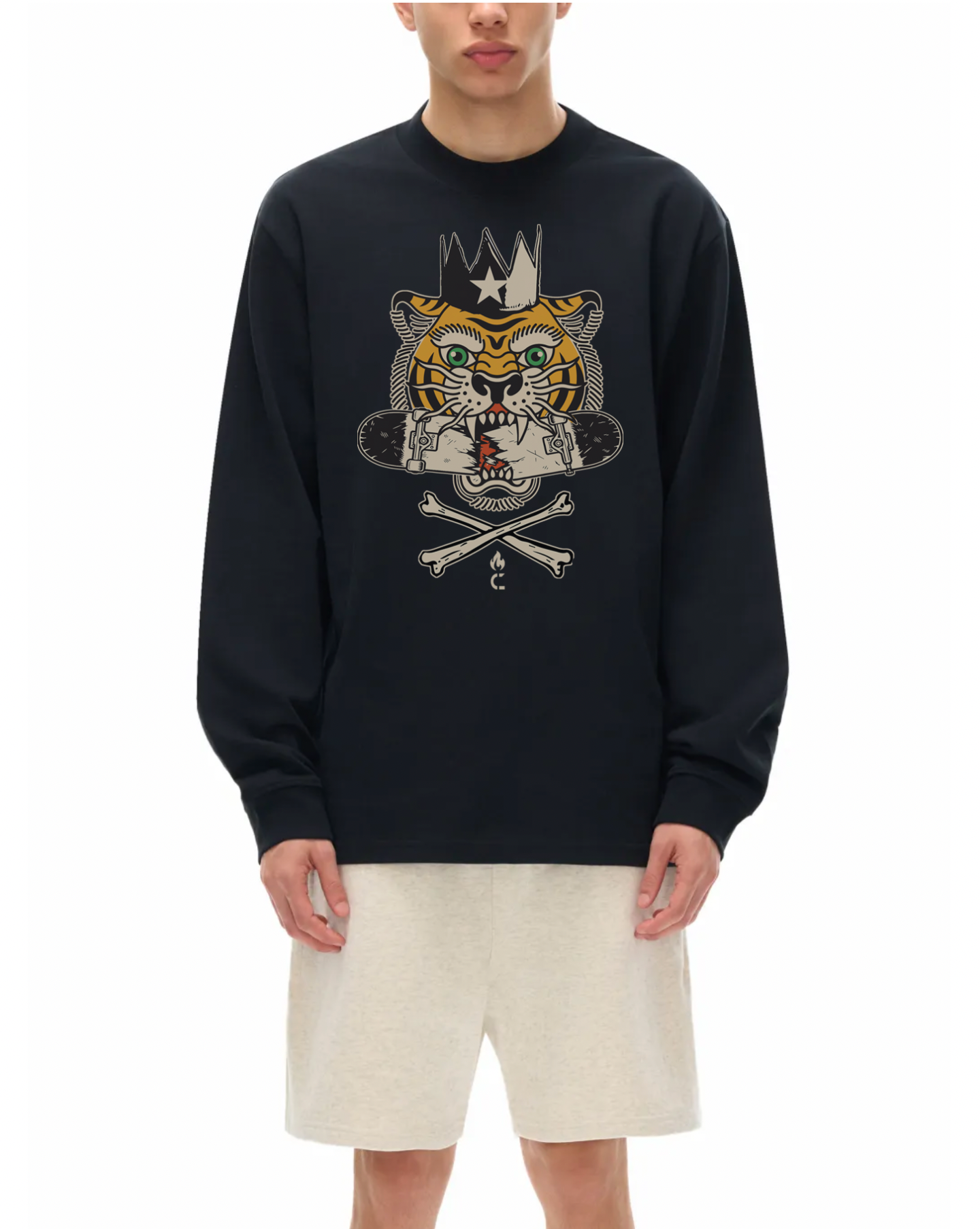 TIGER BOMB H.O.C: Essential Non-Shrink Mock Neck Sweatshirt
