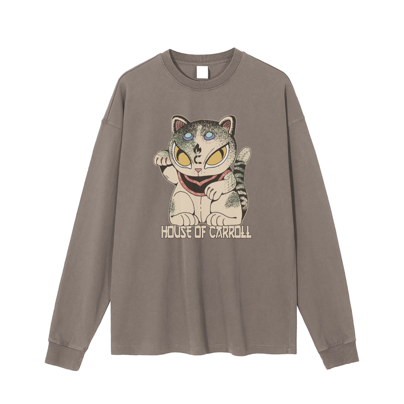 LUCKY CAT #6: Vintage Washed Long Sleeve T-Shirt