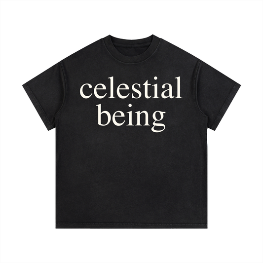 CELESTIAL BEING: Vintage Wash Cotton T-Shirt