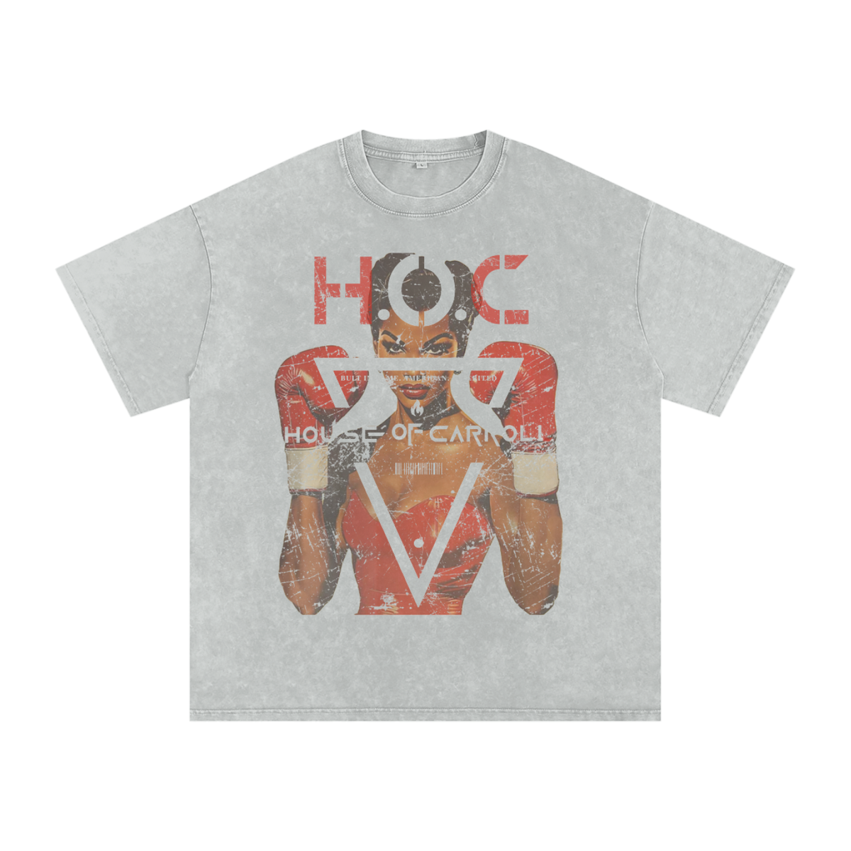 LADIES CHAMPION: Snow Washed Oversized Cotton T-Shirt