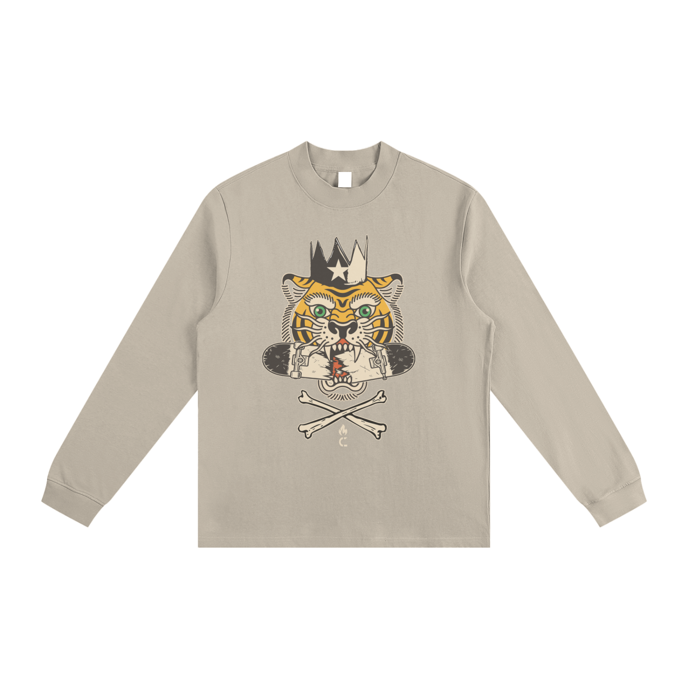 TIGER BOMB H.O.C: Essential Non-Shrink Mock Neck Sweatshirt