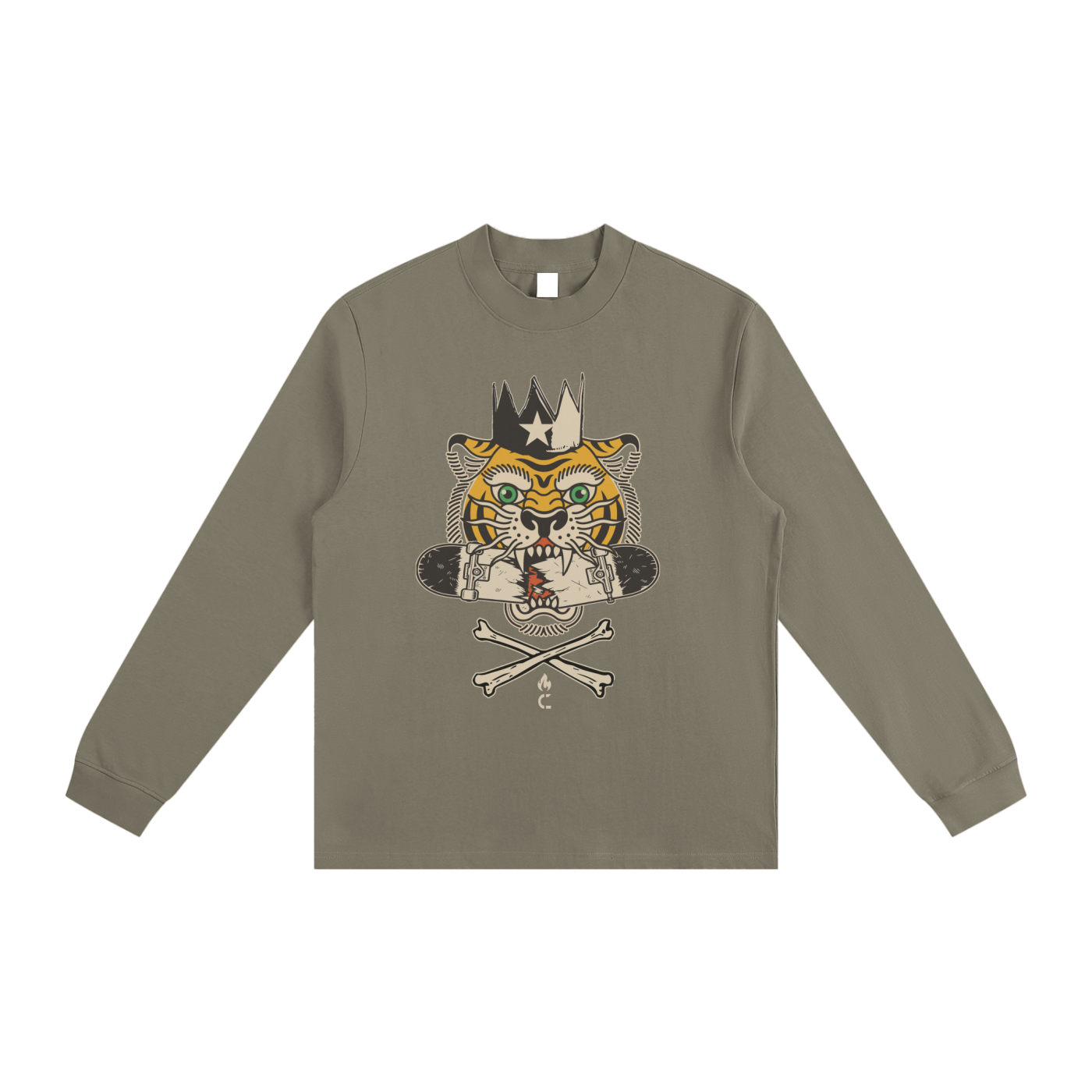 TIGER BOMB H.O.C: Essential Non-Shrink Mock Neck Sweatshirt