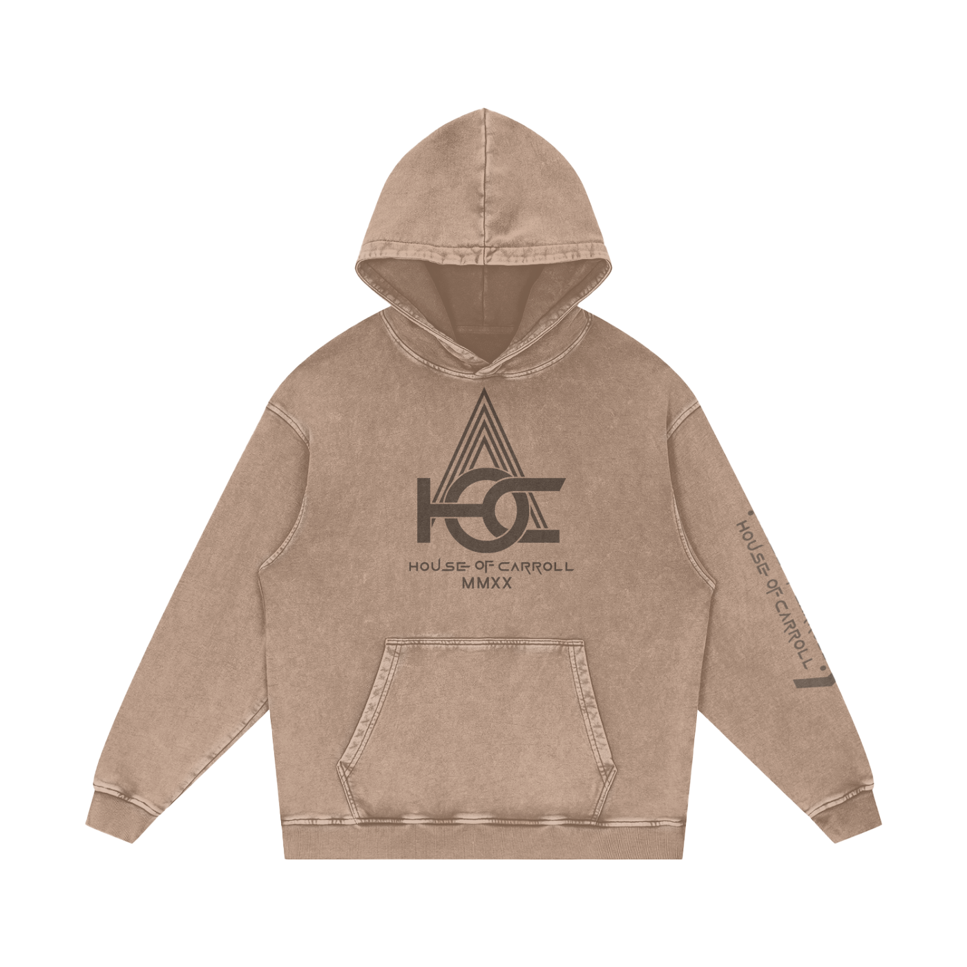 H.O.C SOCIAL CLUB logo: Snow Washed Loose Cotton Hoodie