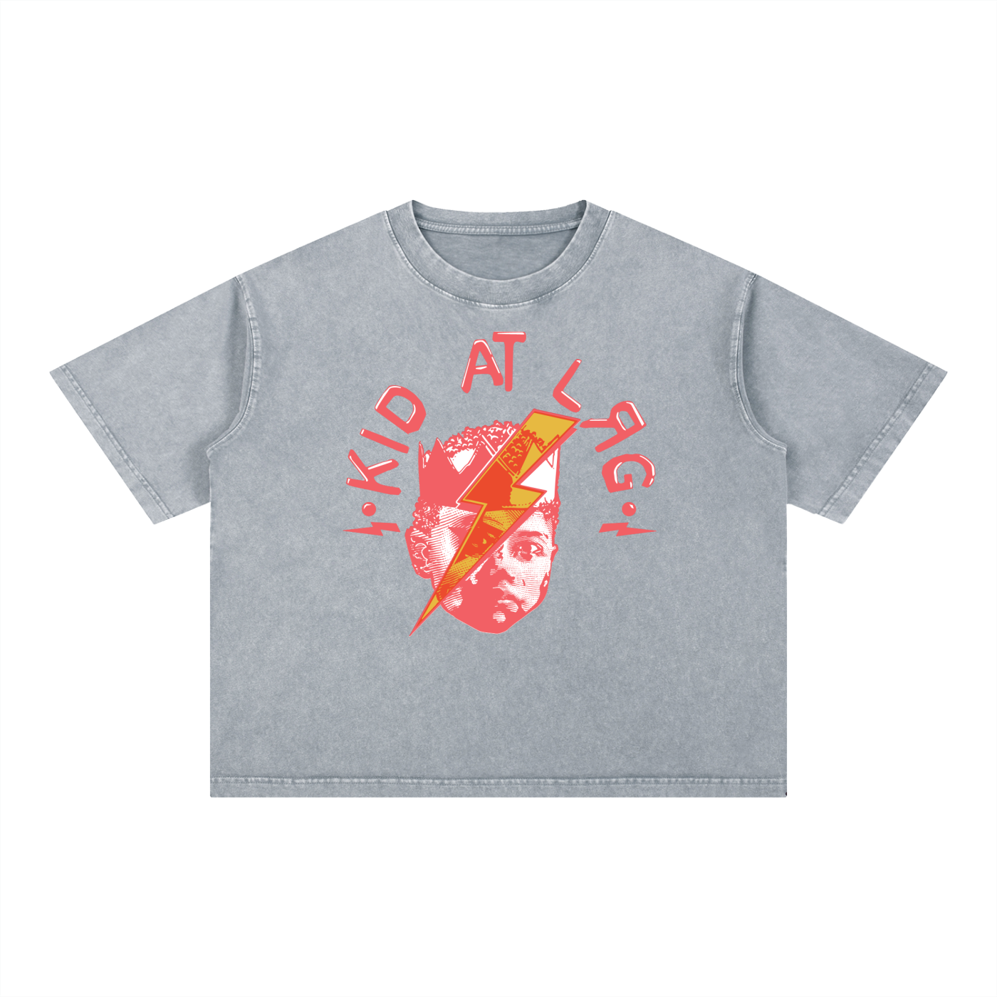 KAL LOGO 2: Mineral Wash Boxy Cotton T-Shirt