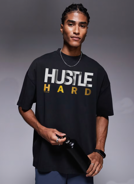 HUSTLE: Streetwear Loose Drop Shoulder T-Shirt